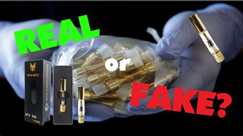 Image Not Found. On the left, a real vape cart package from the licensed brand Cookies. On the right, a fake copycat. (Leafly) One way to spot the real item: Look for state-mandated packaging .... 