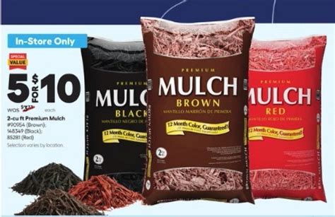 Mulch 5 for 10 home depot. The Home Depot Events. Transform Your Yard. Exclusive $ 3. 97 (3147) Model# 88459180 ... Red Wood Rubber Playground and Landscape Mulch, 1.5 CF Bag ( 11.2 Gallons/42. ... 