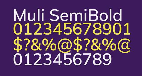 Muli SemiBold free Font What Font Is