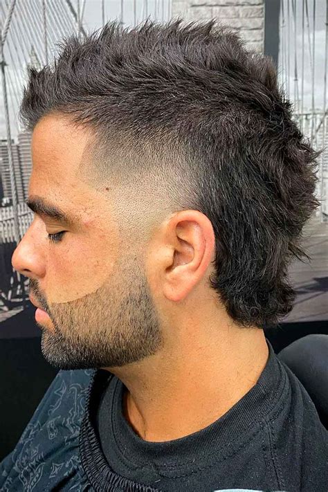 Mullet fades. Burst Fade. The burst fade is a type of fade haircut that curves around the sides and into the back, leaving your tapered hair longer at the neck. Burst fades are rounded and have a similar profile to the drop fade. Most guys get the burst fade mohawk or a mullet since the cut naturally caters to these hairstyles. 