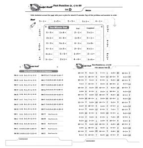 MultDivision Fact Families to 20 Learning Track Rocket Math