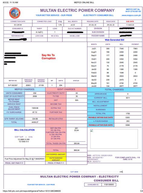 Multan electric power company bill. multan electric power company mepco gst no. 04-07-2716-007-55. your better service - our pride www.mepco.com.pk electricity consumer bill. connection date: connected load: ed@ bill month: reading date: issue date: due date: 23 … 