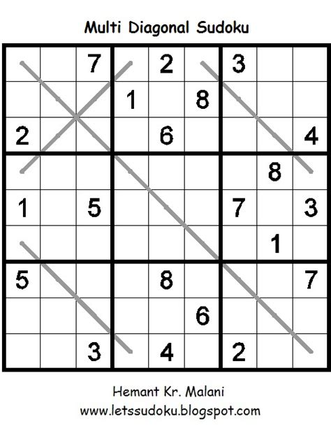 Multi Diagonal Sudoku
