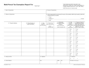 Multi Parcel Tax Exemption Report PC 220a Form Fill Out and Sign