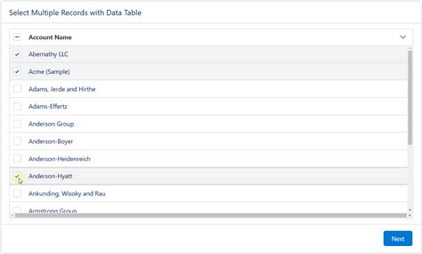 Multi-Select Data Table for Salesforce Screen Flow