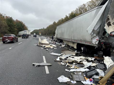 Multi-tractor-trailer crash on I-84 in Sturbridge closes eastbound lanes, forces detour through weight station