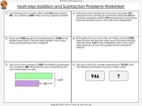MultiStep Problems Addition and Subtraction Math3 Pinterest