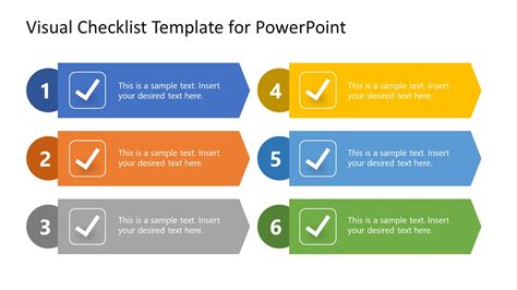 Multicolor Arrow PowerPoint Checklist Template Design