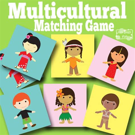 Multicultural Memory Game Free Printables for Kids