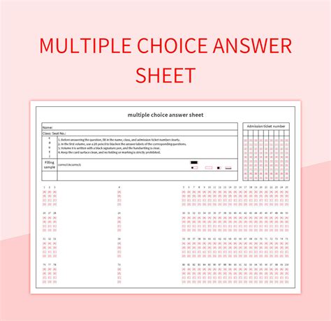 Multilevel answer sheet.  Rub out any answer you wish to change.  You can use this pag...