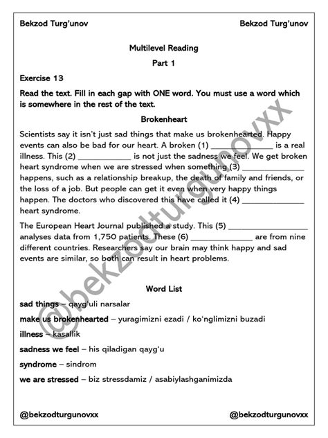 Multilevel master reading key words.  It includes a series of exercises numb...