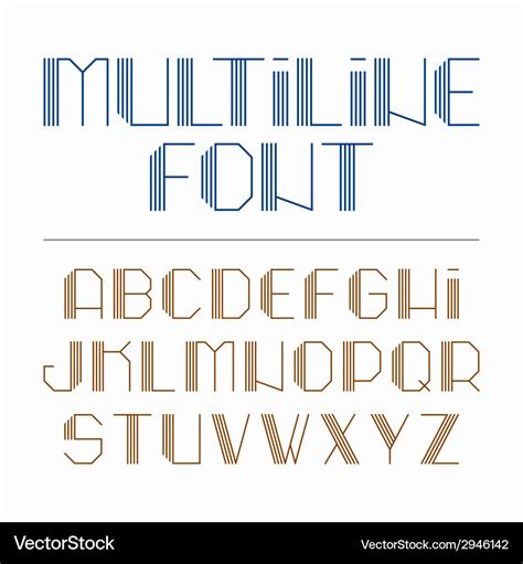 Multiline font Royalty Free Vector Image VectorStock