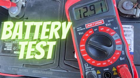 Multimeter car battery. Here’s how: Put on safety goggles and gloves. Uncap the battery terminals and clean off any corrosion. Turn on your digital multimeter and set it to the closest setting to 12 Volts DC that’s higher than 12V. This will probably be somewhere from 15V to 20V. Some units won’t have a number, so set to DC Volts or Voltage. 