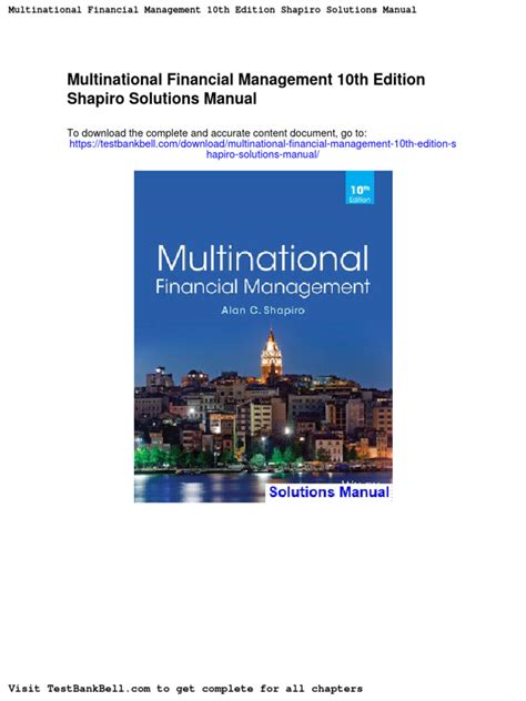 Multinational financial management shapiro solutions manual. - Handbook of bioterrorism and disaster medicine by robert antosia.