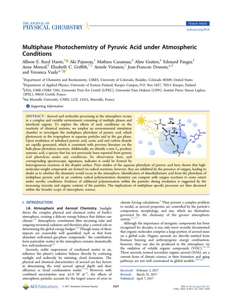 Multiphase Photochemistry of Pyruvic Acid under Atmospheric …