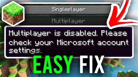Multiplayer is disabled minecraft.  How To Fix "Multiplayer is disabled" in Minecraft...