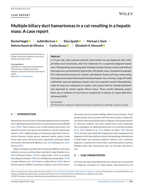 Multiple Bile Duct Hamartomas Request PDF - ResearchGate