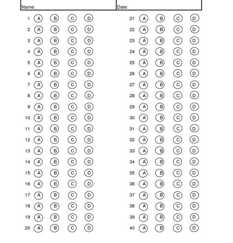 Multiple Choice Answer Sheet Generator