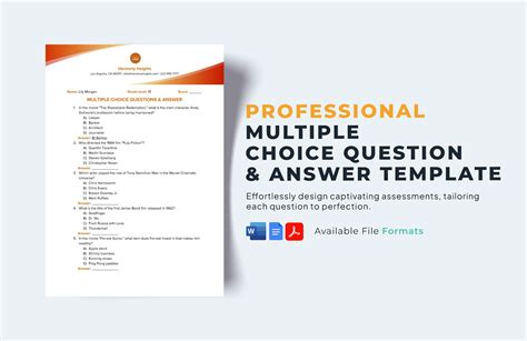 Multiple Choice Quiz Template Download in Word, Google Docs