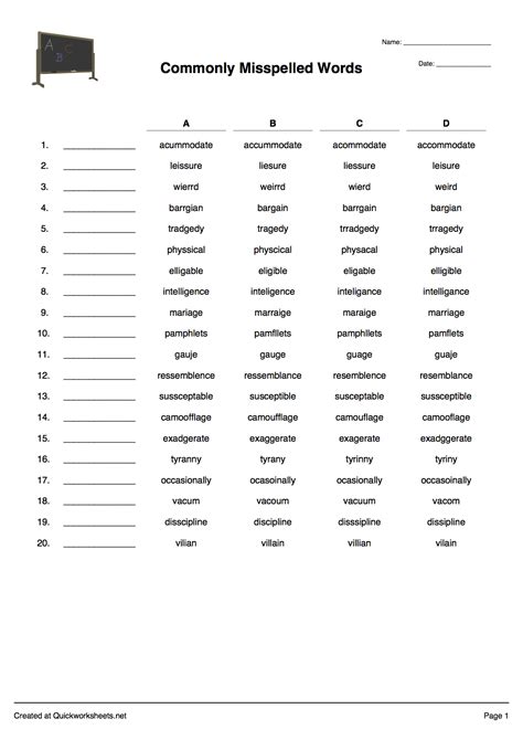 Multiple Choice Spelling Test Generator Spelling Test Com