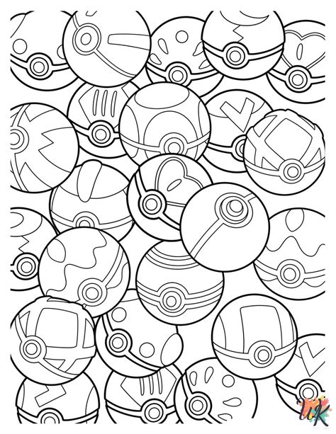 Multiple Pokeball Coloring Page