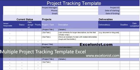 Multiple Project Tracking Template Excel Xls HQ Printable Documents