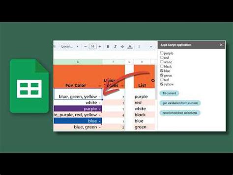 Multiple Selection Data Validation in Google Sheets YouTube