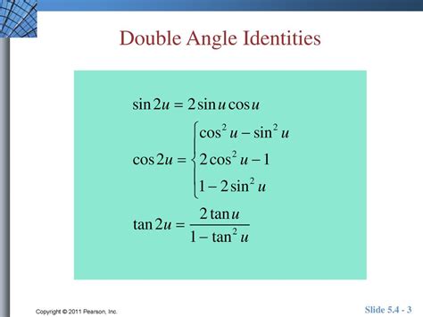 Multiple angle identities. 4 Multiple-Angle Identities Double-Angle Identities The ...