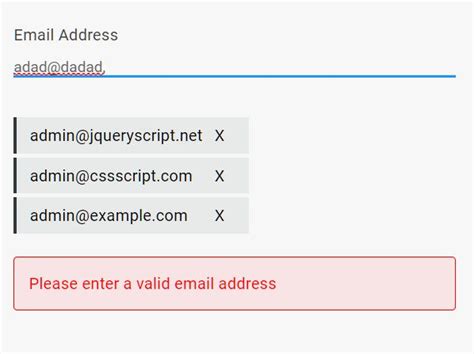 Multiple email address input field.  Is there a specific way multiple email a...