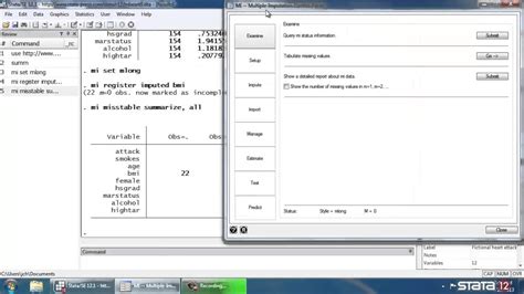 Multiple imputation in Stata®: Setup, imputation, …