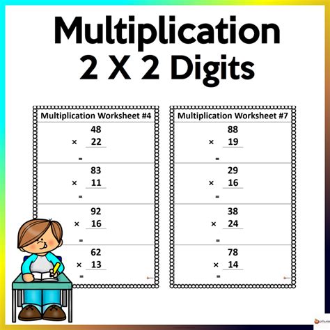 Multiplication 2 Digit By 2 Digit multiplication Pinterest