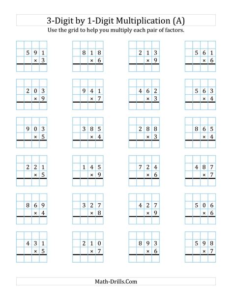 Multiplication 2 Digit By 3 Digit Worksheets