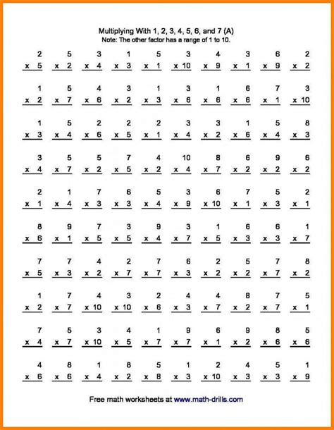 Multiplication 3rd Grade Math Worksheets Free Printable