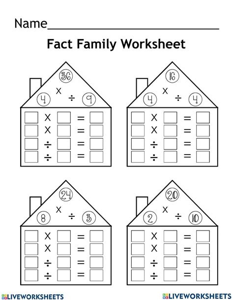 Multiplication And Division Using Fact Families Activities