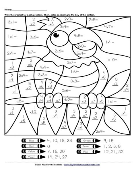 Multiplication Coloring Worksheets 5Th Grade Math Coloring Math