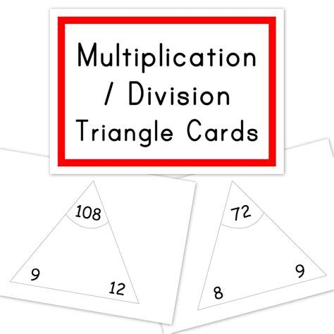 Multiplication Flash Cards Triangles Printable