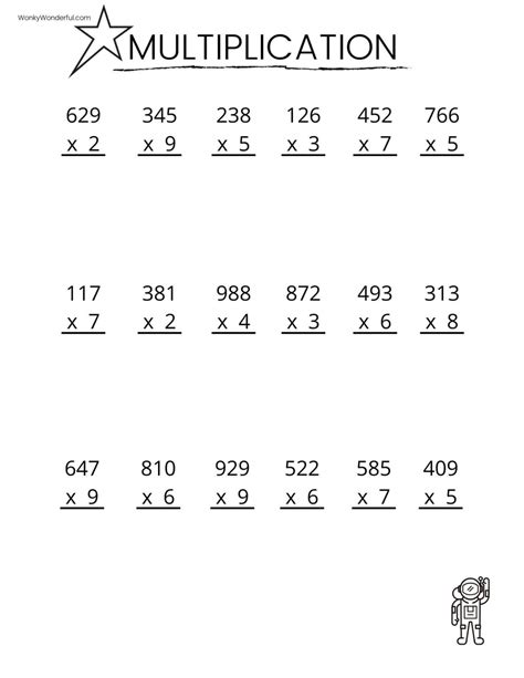 Multiplication Free Printable Worksheets