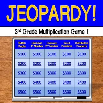 Multiplication Jeopardy Game 3rd Grade