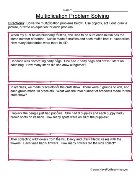 Multiplication Problem Solving Interactive worksheet