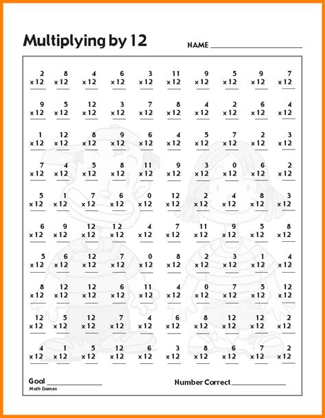 Multiplication Timed Test Printable