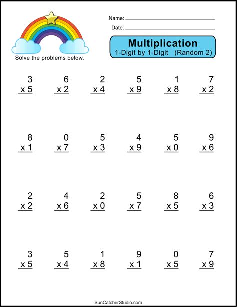 Multiplication Worksheet For Class 1 Free Printable