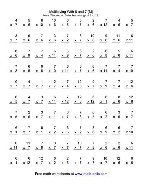 Multiplication Worksheets 100 Problems Free Printable