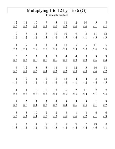 Multiplication Worksheets Learning Printable