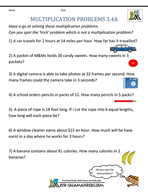 Multiplication problem solving grade 3