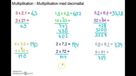 Multiplikation med decimaltal