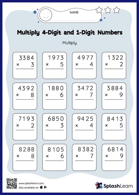 Multiplying 4 Digit By 1 Digit Numbers A