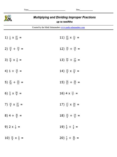 Multiplying And Dividing Fractions Randomly Generated
