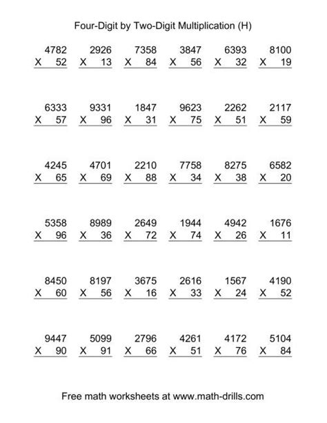 Multiplying FourDigit by TwoDigit 36 per page (A)