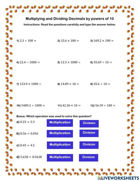 Multiplying and Dividing Decimals Using Powers of Ten