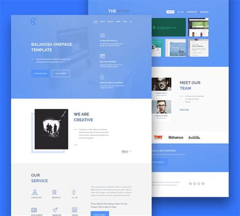 Multipurpose One Page Website Template Free PSD Download PSD